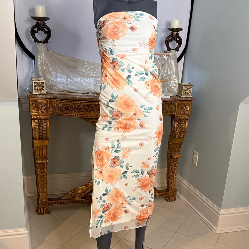 Floral Strapless Dress